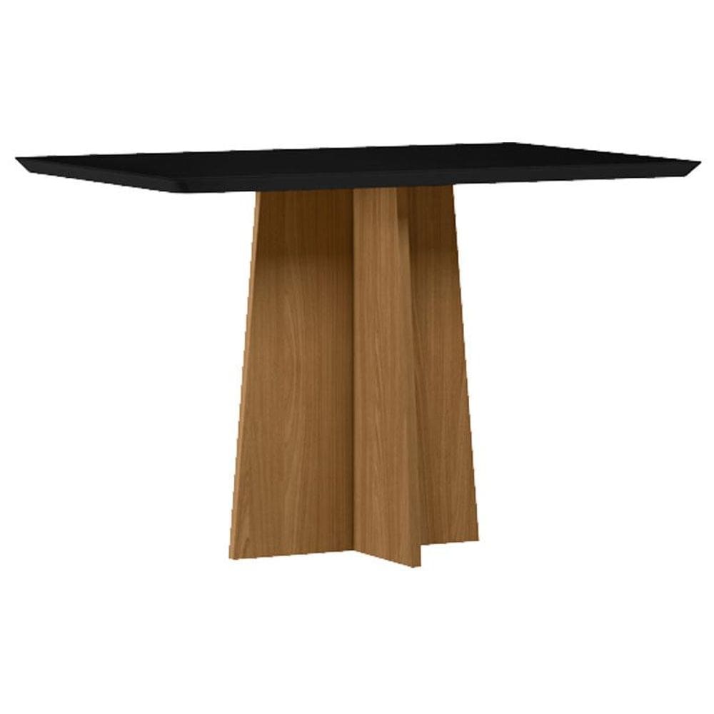 Mesa de Jantar Anitta 120x80 cm com Vidro Ype Preto - New Ceval