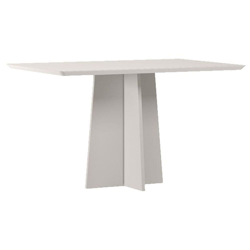 Mesa de Jantar Anitta 135X90 cm com Vidro Off White - New Ceval
