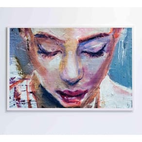 Quadro Pintura Rosto Feminino Medidas 60x40 Cm Impressão Adesivo Fotográfico
