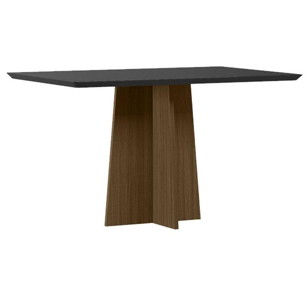 Mesa de Jantar Anitta 135X90 cm com Vidro Imbuia Preto  – New Ceval