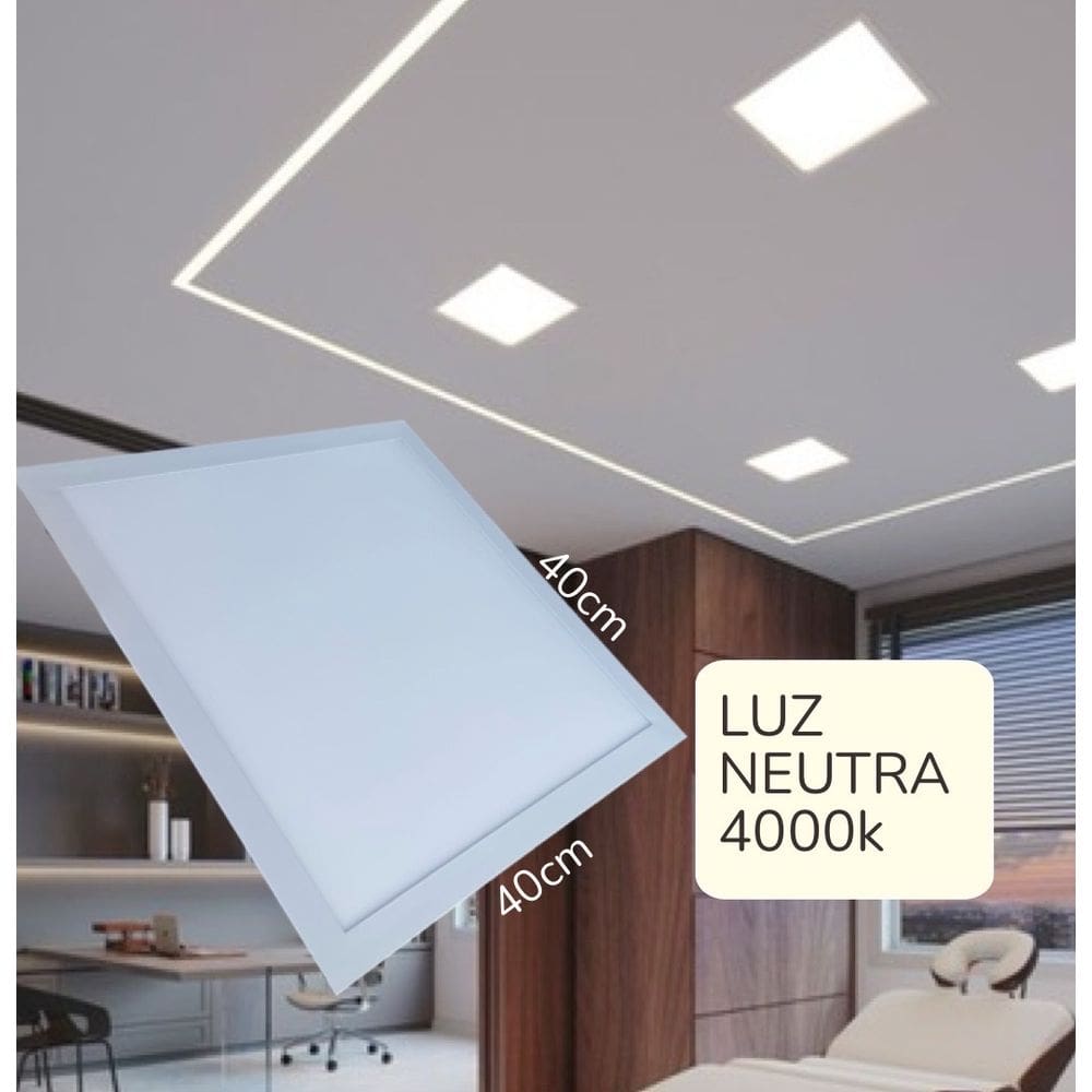 Plafon Painel Led Embutir 36w 40x40 Slim Bivolt