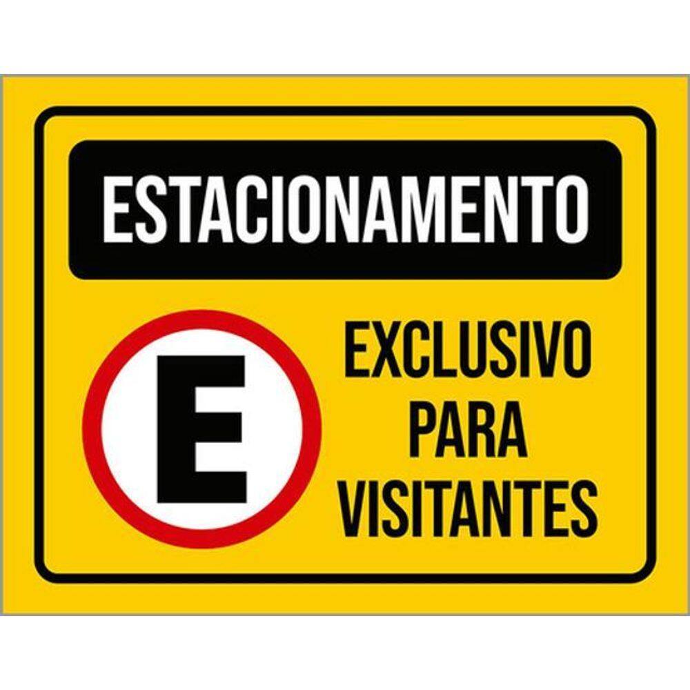 Kit 5 Placas Estacionamento Exclusivo Visitantes 36X46