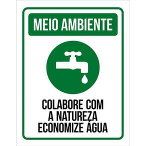 Kit 3 Placas Meio Ambiente Colabore Natureza Água 36X46