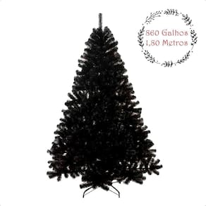 Arvore De Natal Preta 1,80M Halloween Dark 860 Galhos Luxo