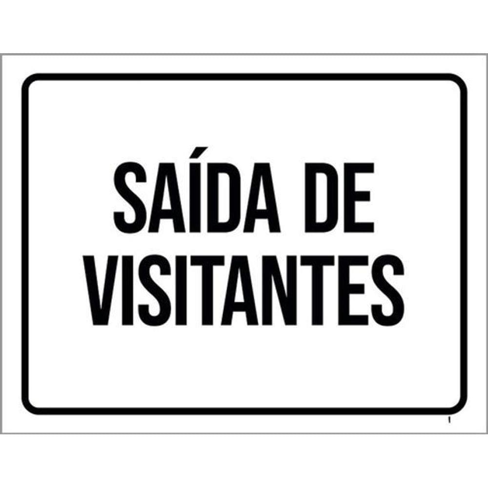 Kit 3 Placas Saída Visitantes Setor 36X46