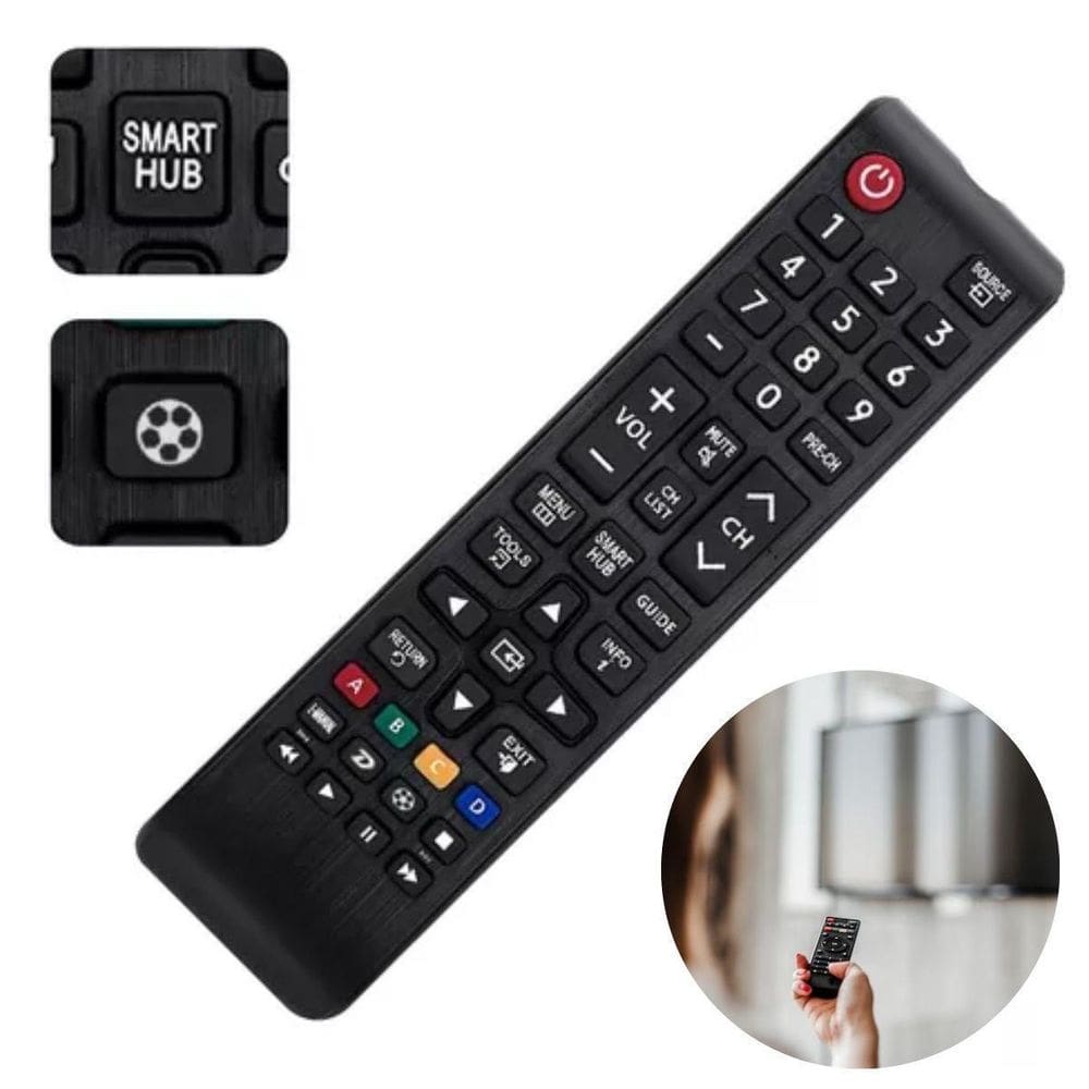Controle Samsung Universal Tv Hub Smart Pilhas Extras