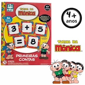 Jogo Primeiras Contas Turma da Mônica Brinquedo Infantil de Matemática - NIG BRINQUEDOS