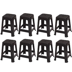 Kit 8 Banquetas Banco Plástica Banquinho Mor 120Kg - Preto