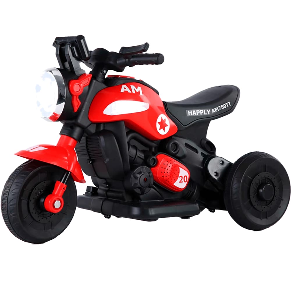 Triciclo Eletrico Minha Primeira Moto Happly Vermelha 6V BangToys