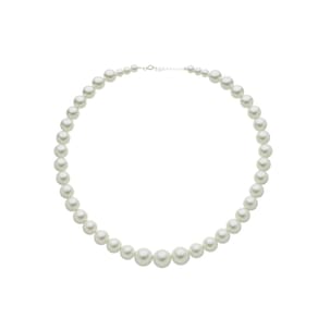 Colar De Perola Feminino 40cm Fecho Ajustável De Prata 925