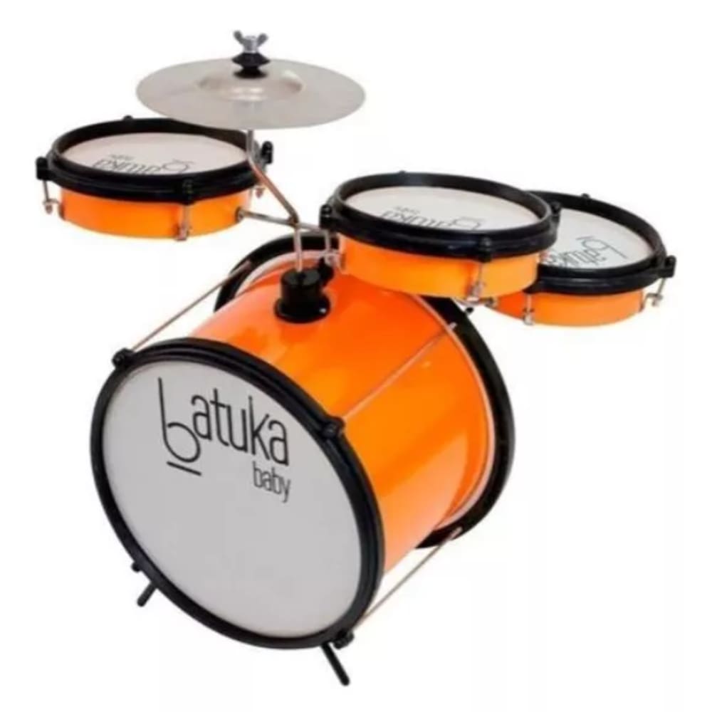 Bateria Batuka Infantil Baby Laranja Bumbo 10 Luen