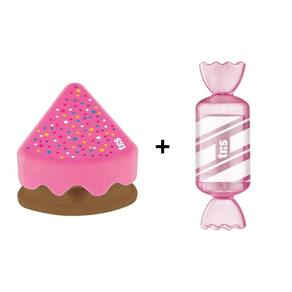 Blister Com Apontador e Borracha Formato Bala e Bolo Holic Sweet Rosa / Verde - Tris