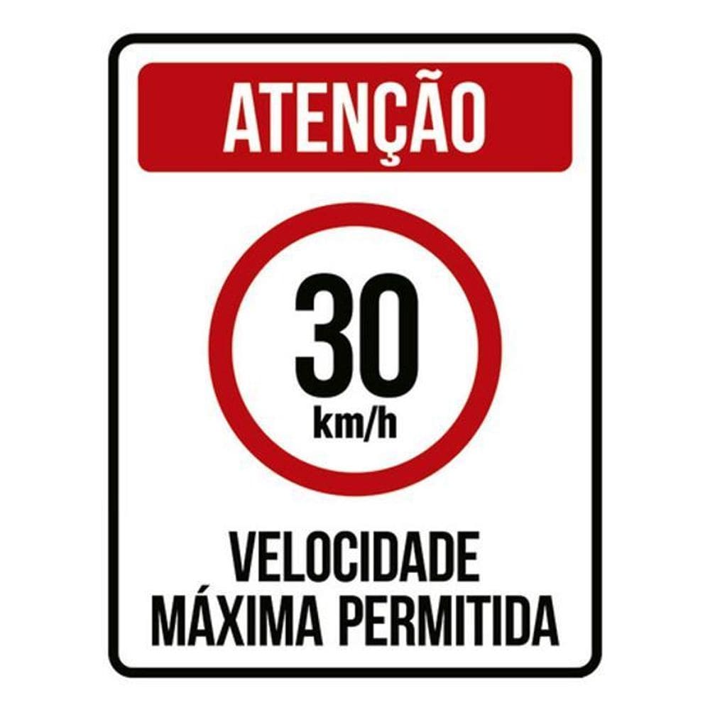 Kit 3 Placas Velocidade Máxima 30Km Máximo 36X46