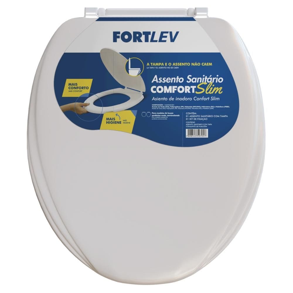 Assento Sanitário Comfort Slim Fortlev