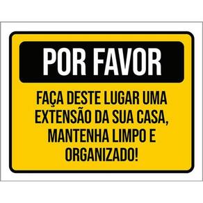 Kit 10 Placas Por Favor Mantenha Limpo E Organizado 36X46