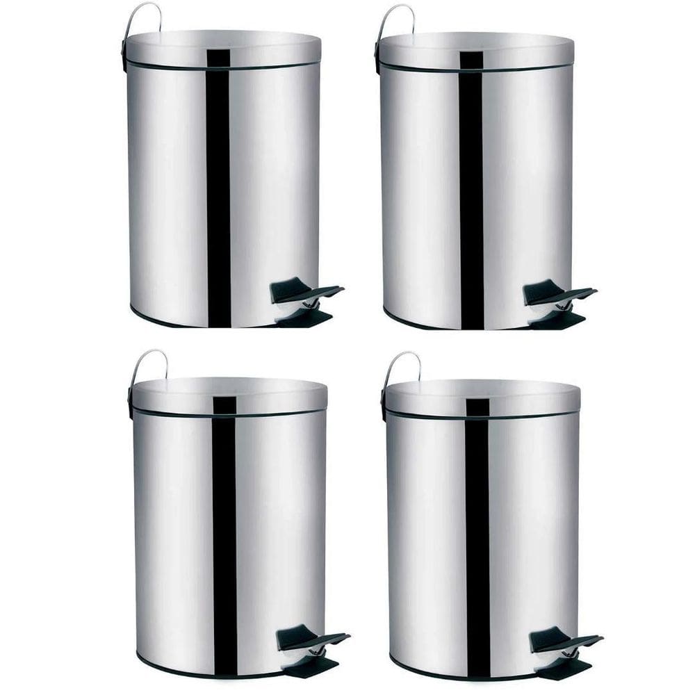 Kit 4 Lixeiras Cesto Lixo Inox Banheiro Cozinha 3 Litros Mor