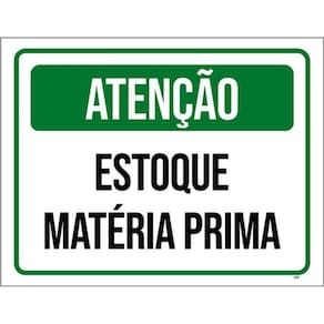 Kit 10 Placas Atenção Estoque Matéria Prima 36X46