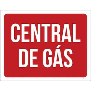 Kit 10 Placas Central De Gás Vermelho 36X46