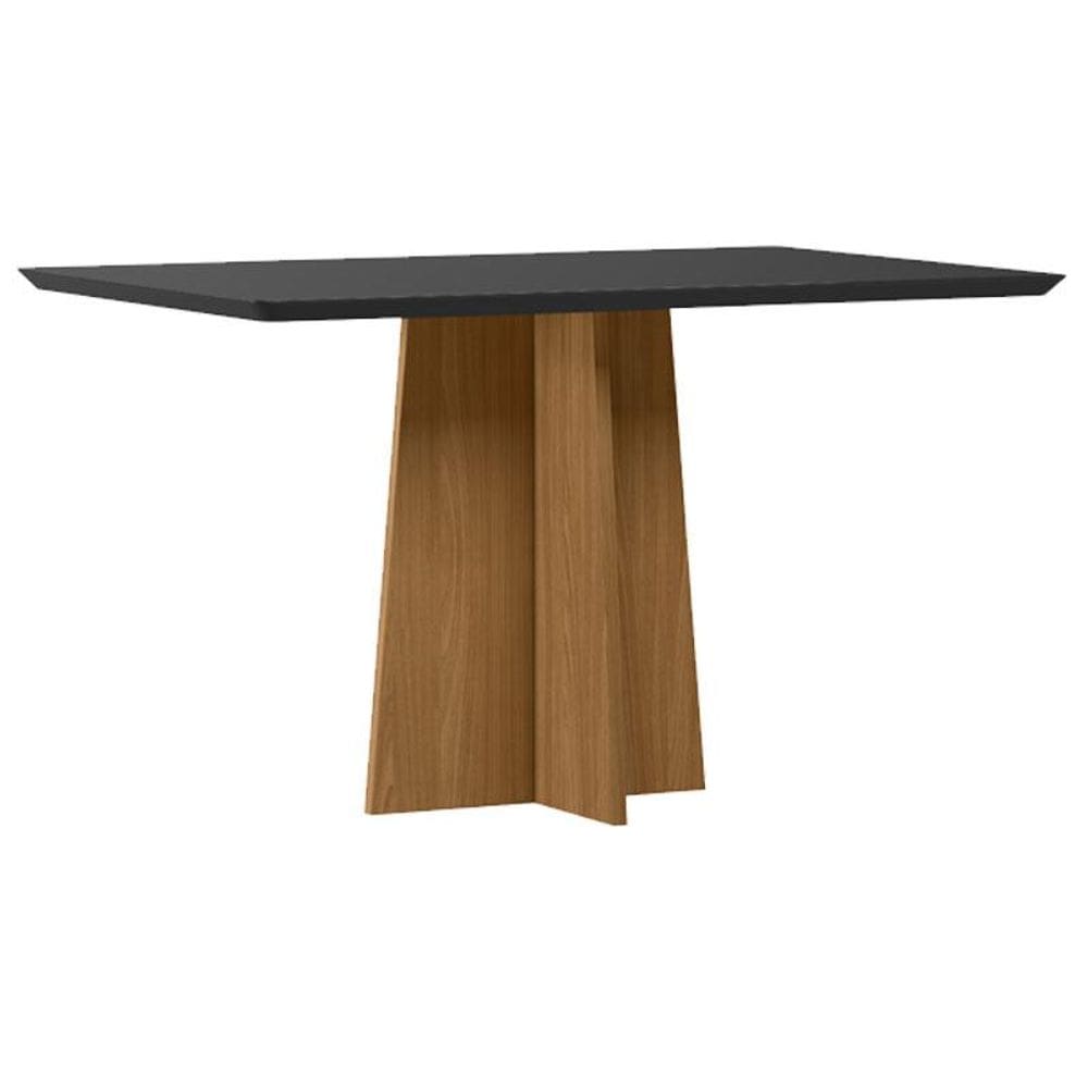 Mesa de Jantar Anitta 135X90 cm com Vidro Ype Preto - New Ceval