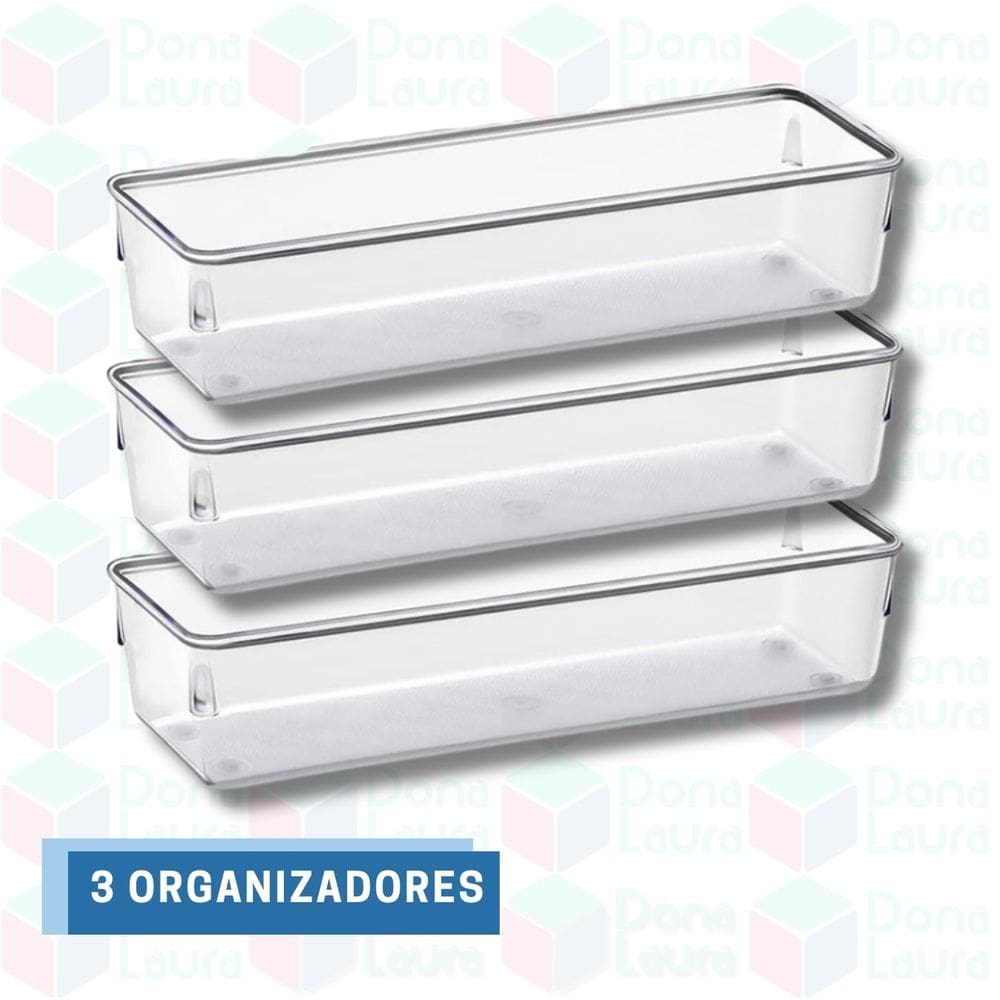 3 Un Organizador Modular Retangular Transparente Gavetas