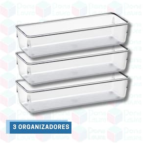 3 Un Organizador Modular Retangular Transparente Gavetas