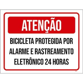 Kit 10 Placa Bicileta Protegida Alarme Rastreamento 36X46