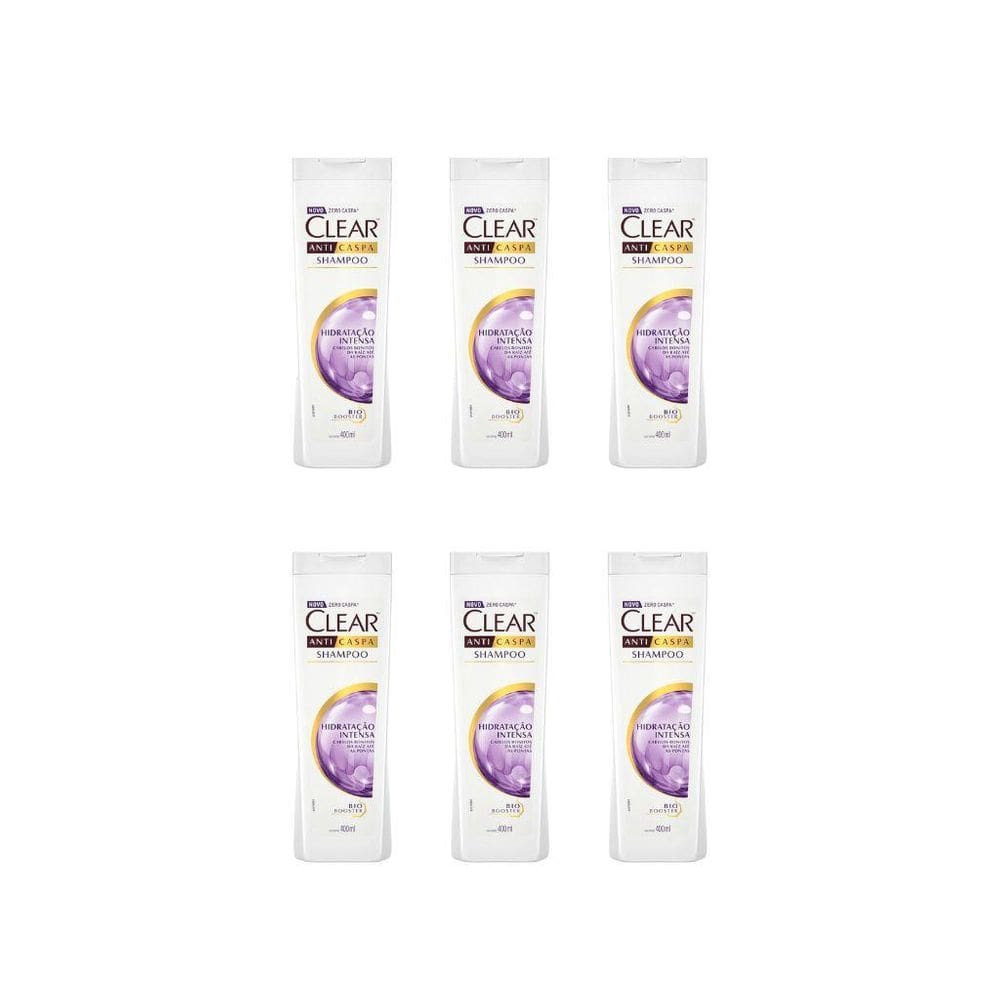 Shampoo Clear 400Ml Hidratação Intensa - Kit Com 6Un