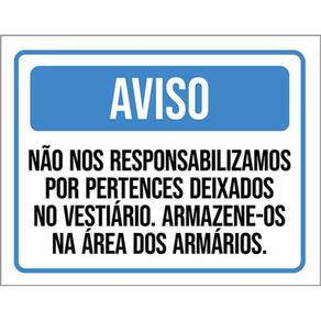 Kit 3 Placa Aviso Não Responsabilizamos Pertences 36X46