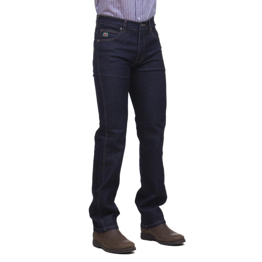 Calça Jeans Masculina Regular com Elastano Azul Escuro Os Vaqueiros 32225