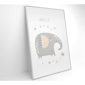 Quadro Infantil Hello Elefante Medidas 40x60 Cm Impressão Adesivo Fotográfico