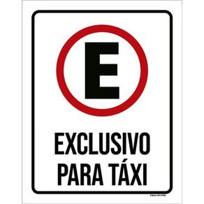 Kit 5 Placas Estacionamento Exclusivo Taxi 36X46