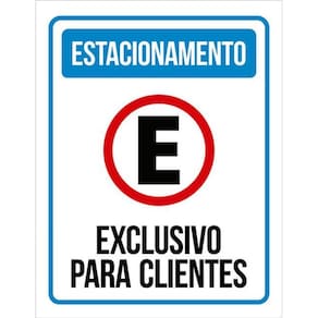 Kit 3 Placas Azul Estacionamento Exclusivo Clientes 36X46