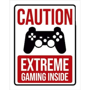 Kit 10 Placa Decorativa Caution Extreme Gaming Insi Ps 36X46