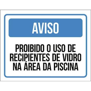 Kit 10 Placa Uso Recipientes Vidro Piscina 36X46