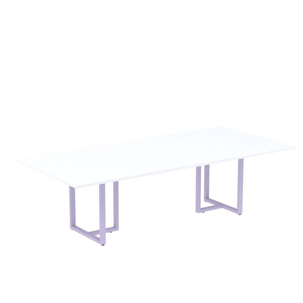 Mesa de Reunião Retangular 200x90cm Mr2000p25tub Branco/Lilás