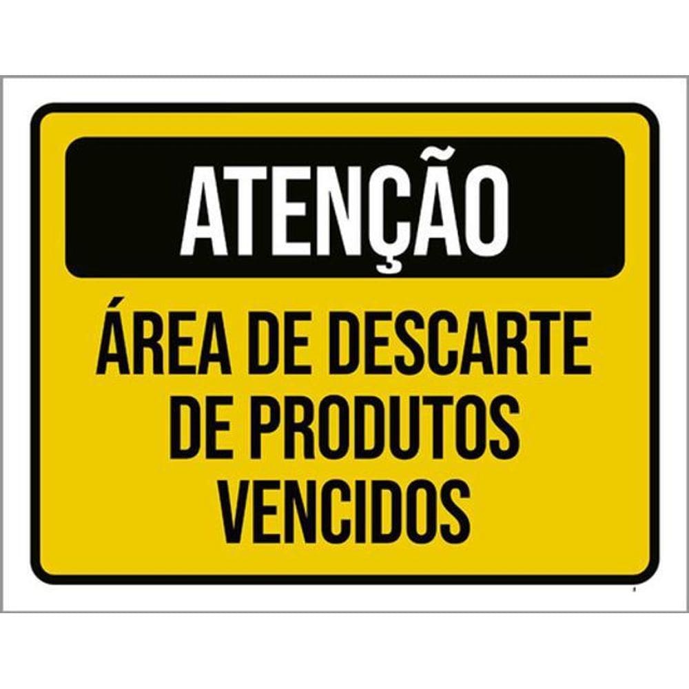 Kit 3 Placa Área Descarte Produtos Vencidos 36X46