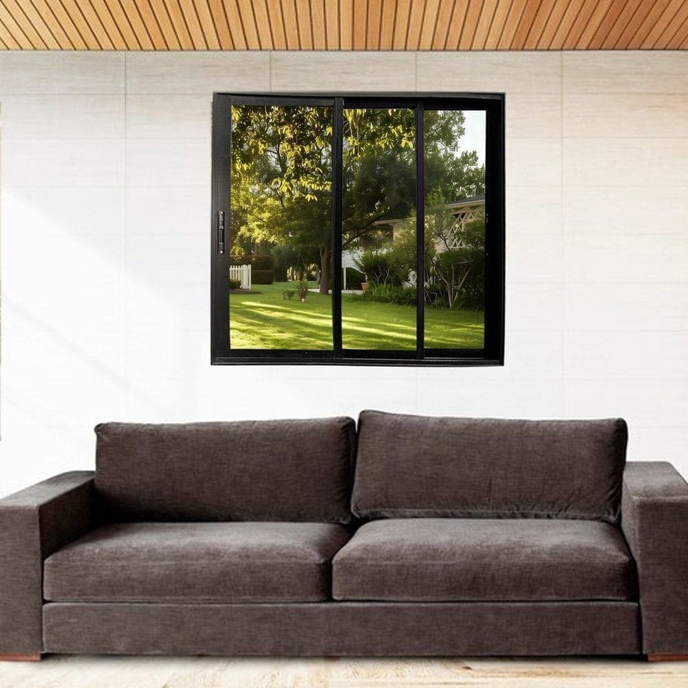 Janela Vitrô 3 Planos Linha 25 120 x 150 Preto