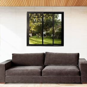 Janela Vitrô 3 Planos Linha 25 120 x 150 Preto