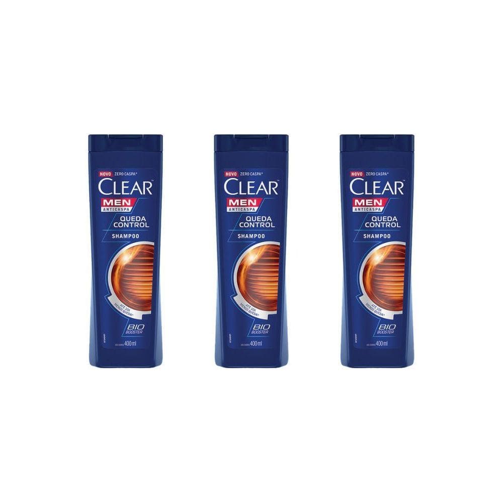 Shampoo Clear 400Ml Queda Control - Kit Com 3Un