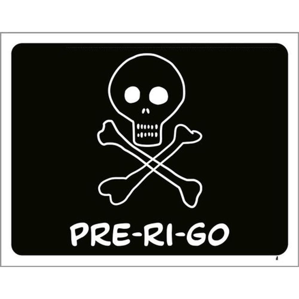 Kit 5 Placas Prerigo Caveira Branca 36X46