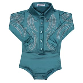 Body Infantil Bordado com Strass Verde Country City 36878