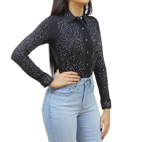 Body Feminino Preto Vaqueiros com Strass 36833
