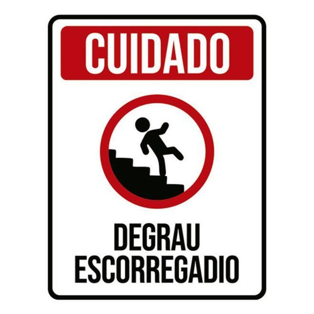 Kit 5 Placas Cuidado Degrau Escorregadio 36X46