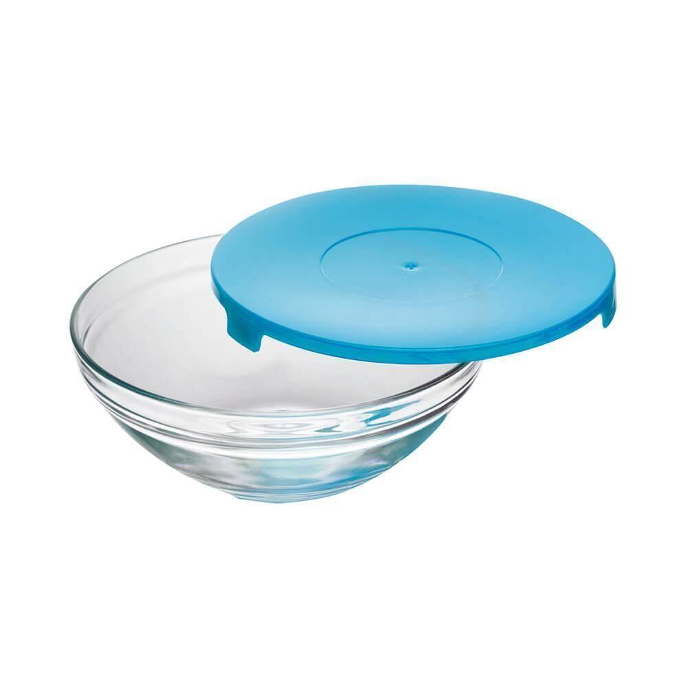 Tigela Vidro Tampa Azul 160Ml 1 Peça Casambiente