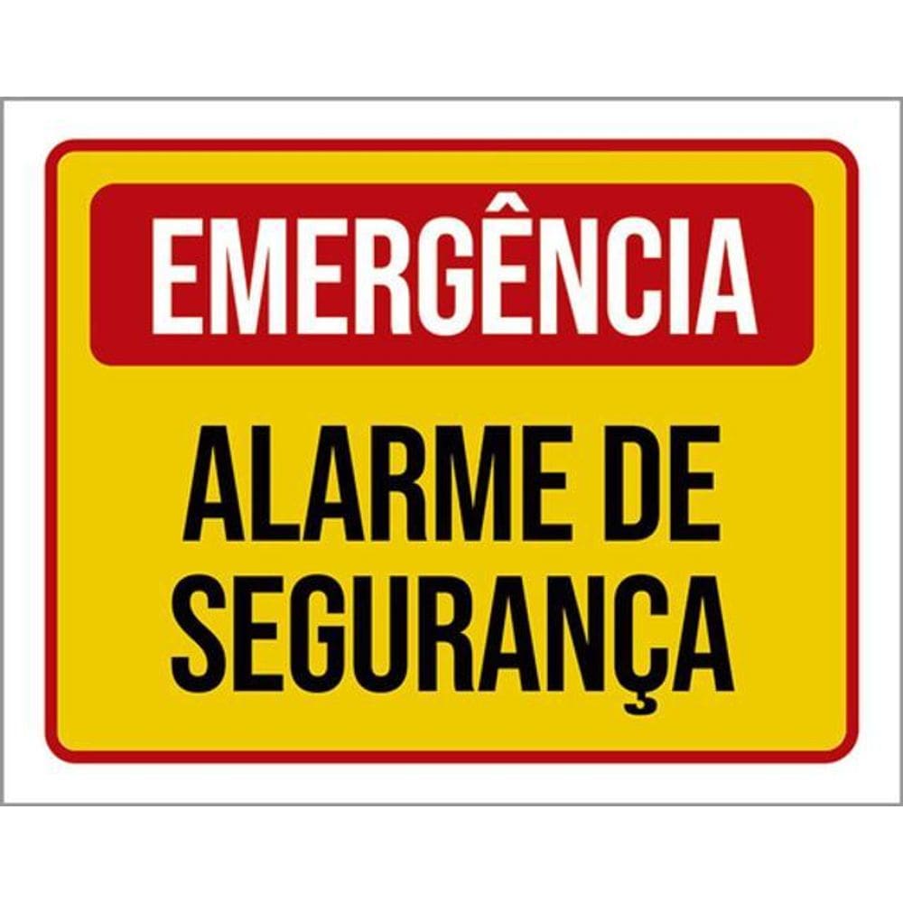 Kit 3 Placas Emergência Alarme De Segurança 36X46