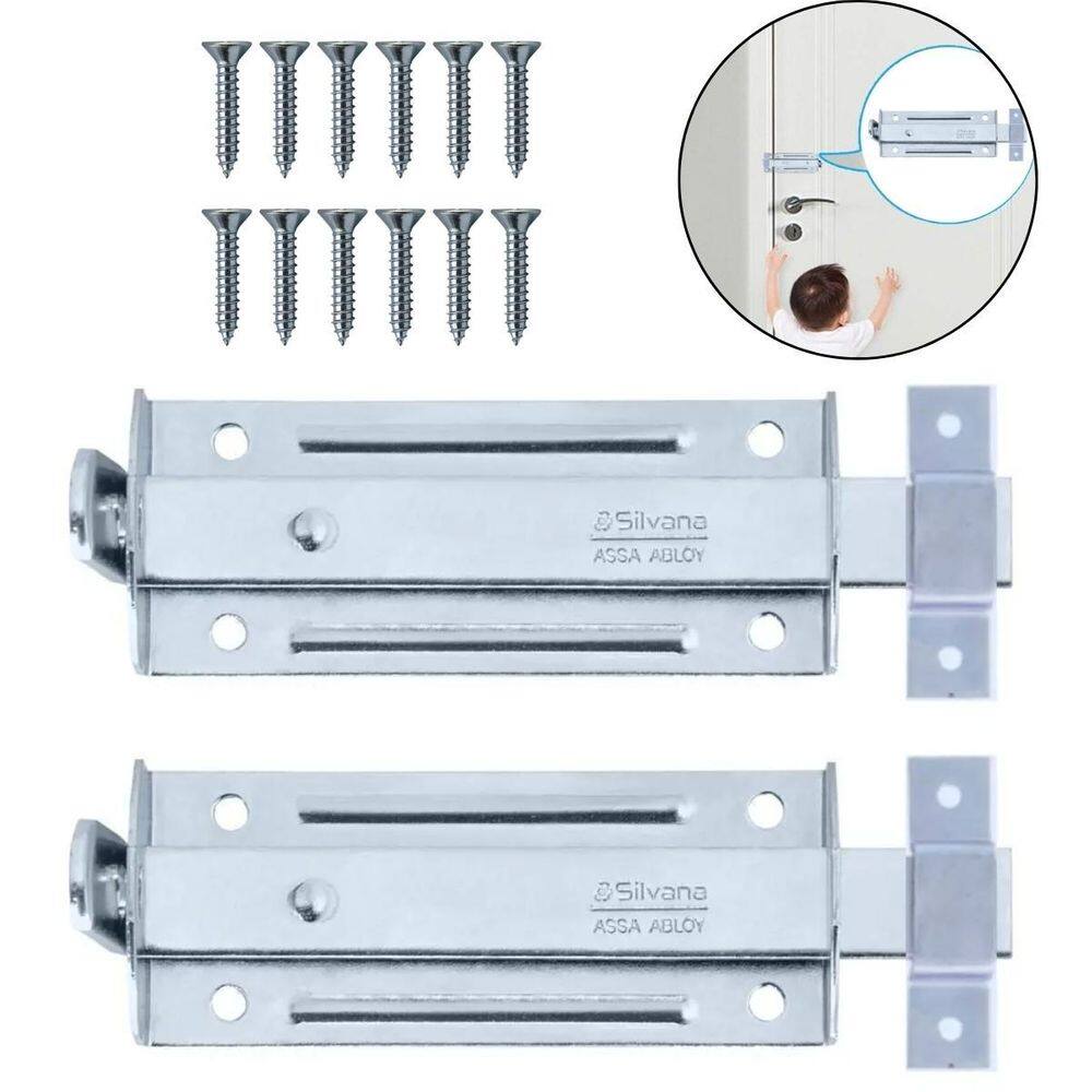 Ferrolho Trinco Tarjeta Fecho Chato Porta Janela 5Cm 02 Un