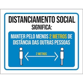 Kit 3 Placa Distanciamento Social Significa Manter 2 36X46