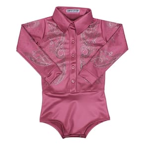Body Infantil Bordado com Strass Rosa Country City 36874