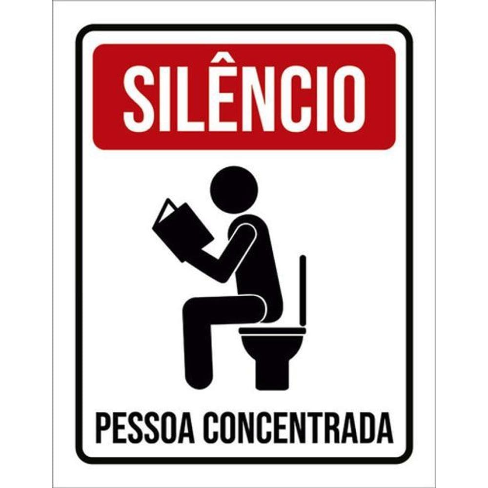 Kit 3 Placa Decorativa Silêncio Pessoa Concentrada 36X46