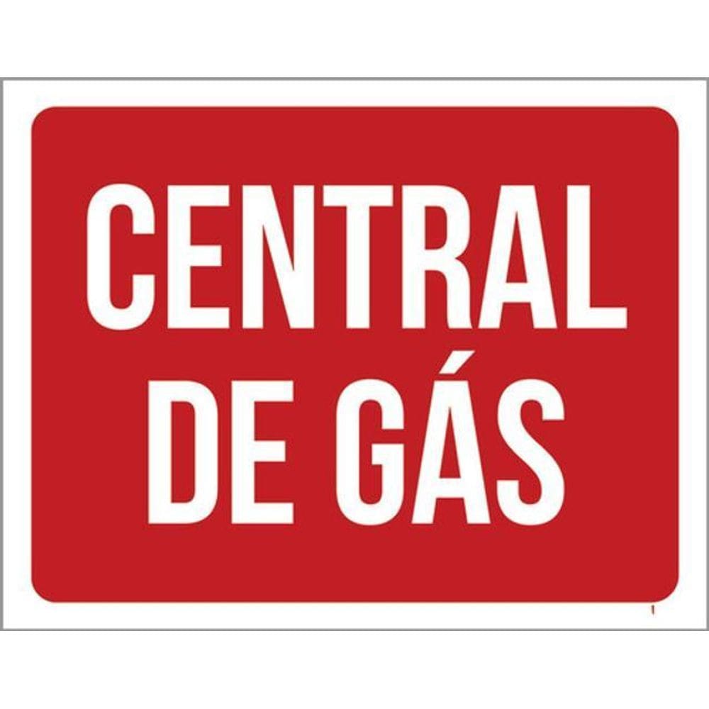 Kit 3 Placas Central De Gás Vermelho 36X46